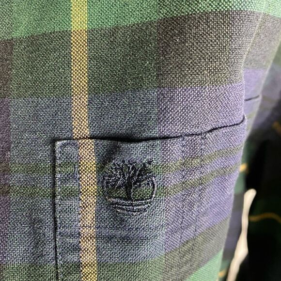 Vintage Timberland Plaid Button Down Shirt. Size Large. - Picture 3 of 3
